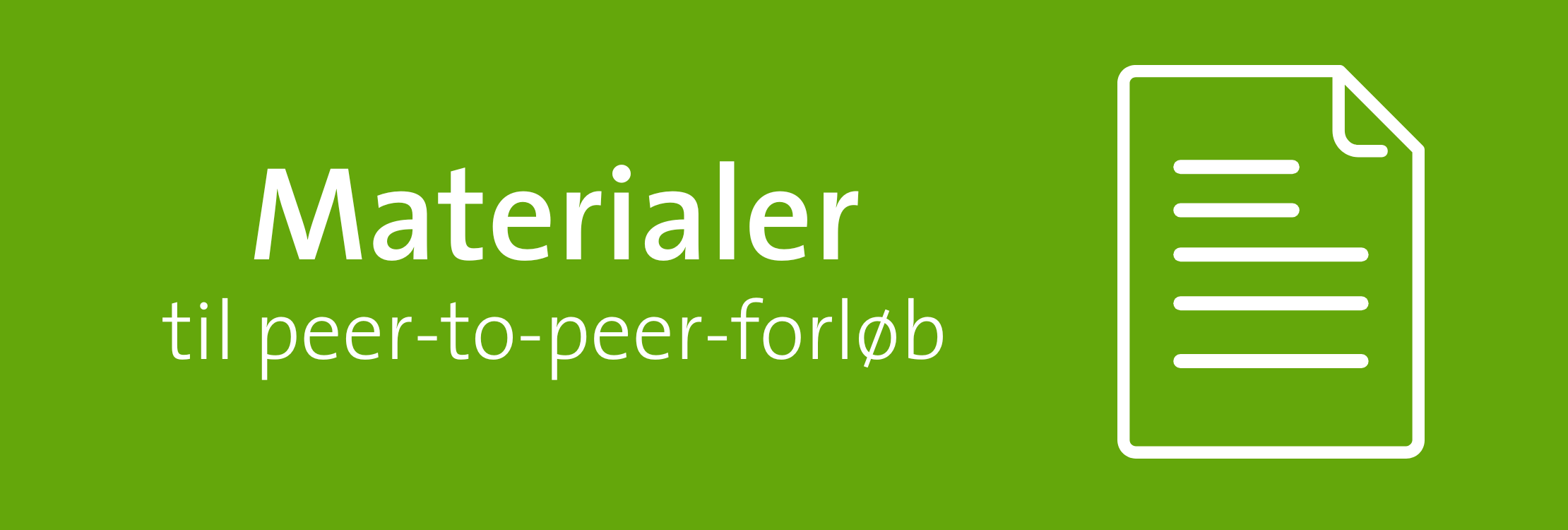 Materialer til peer-to-peer-forløb